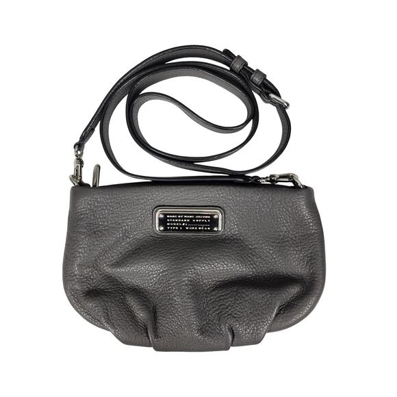 Marc Jacobs Handbags - MARC JACOBS GRAY MINI CROSSBODY BAG WORKWEAR PEBBLED LEATHER MODEL: M0009470